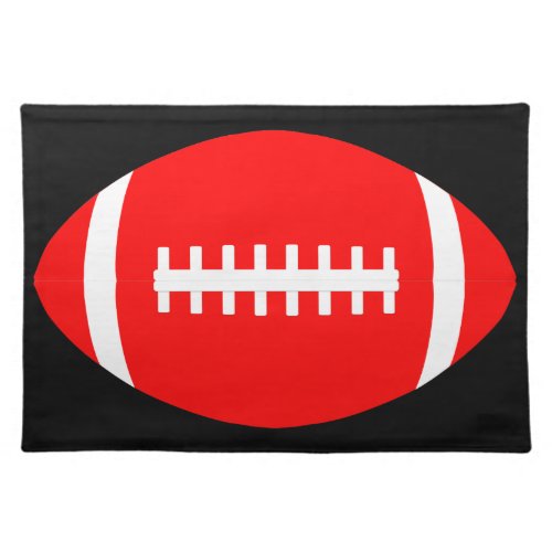 Red American Football Player/Coach/Fan Custom Cloth Placemat