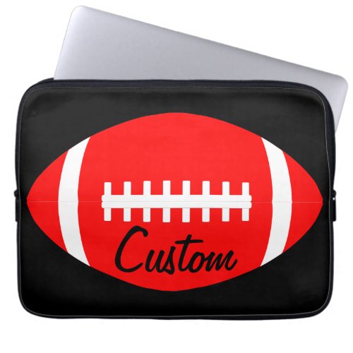 Red American Football Player, Coach or Team Custom Laptop Sleeve
