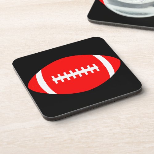 Red + Any Color American Football Mancave Coaster
