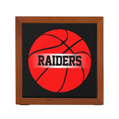 Red Basketball Custom Team Name or Text Coach's Desk Organizer