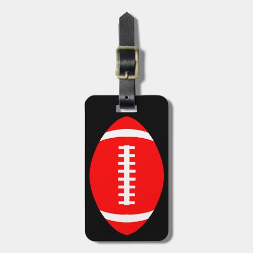 Red & Black Football Coach Team Equipment Bag Tag