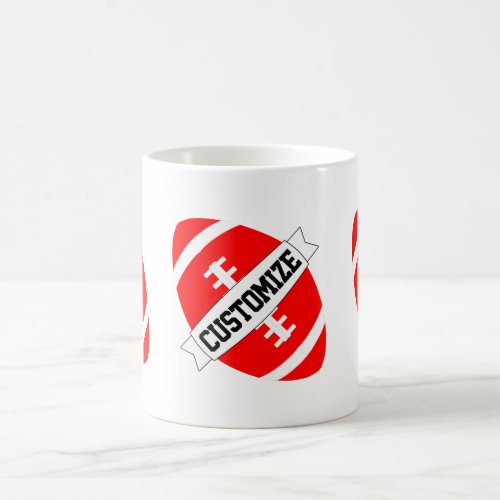 Red Football Coach or Fan Custom Team Name Mug