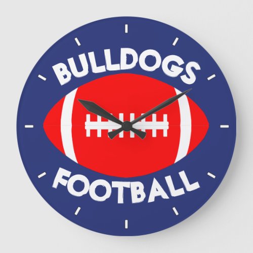 Red Football Custom Team Name/Text and Color Clock