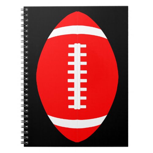Red Football Player, Coach or Team Spiral School Notebook