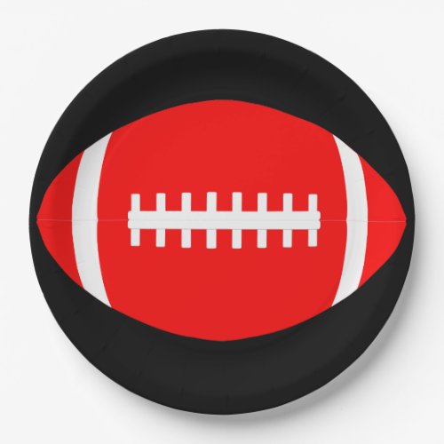 Red Football Team Party or Banquet Sports Paper Plates