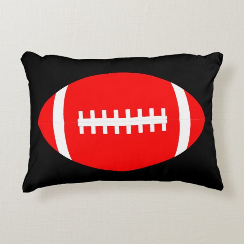 Reversible Red & Black Football Team Colors Pillow